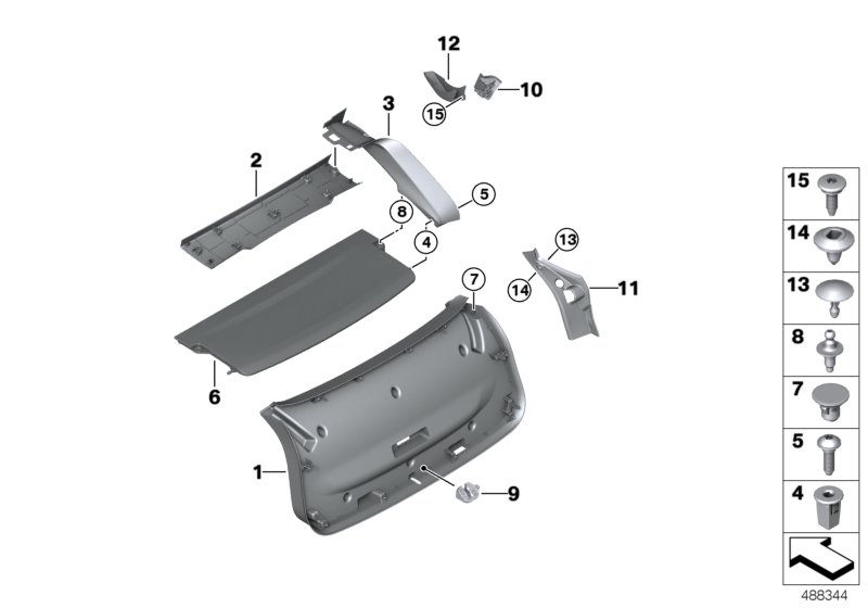 Genuine BMW 51497491237 Lower Tail Lid Trim Panel SCHWARZ (Inc. X4) | ML Performance UK Car Parts