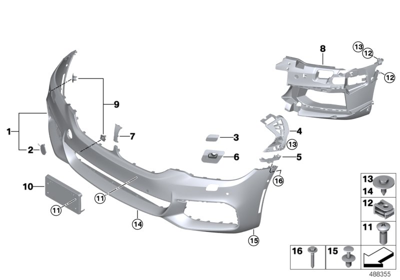 Genuine BMW 51118069068 G30 G31 Flap For Towing Eye Front Primed (Inc. 520d) | ML Performance UK Car Parts