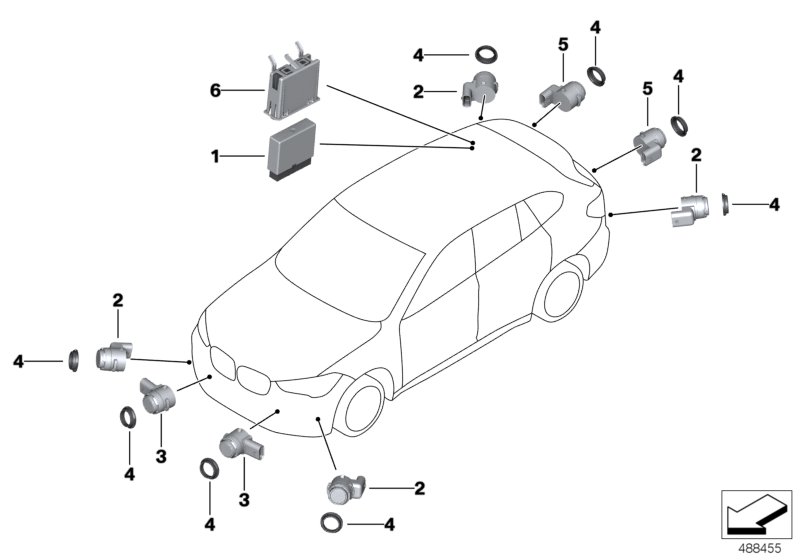 Genuine BMW 66208090824 F39 Ultrasonic Sensor, Frozen Gray WU83 (Inc. X2 25dX, X2 25iX & X2 M35iX) | ML Performance UK Car Parts