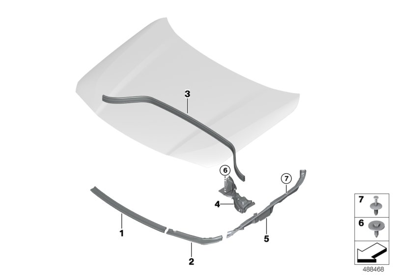 Genuine BMW 51767462094 F39 Front Engine Hood Sealing (Inc. X2) | ML Performance UK Car Parts