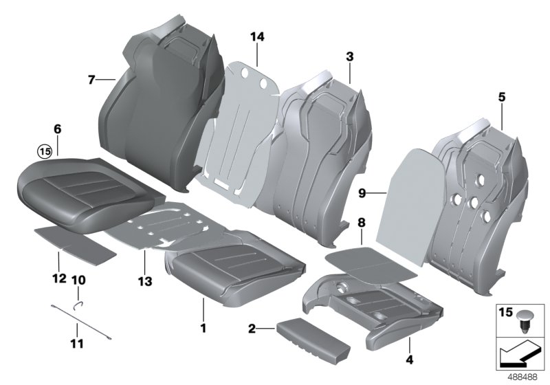 Genuine BMW 52108067025 F90 Foam Pad For Thigh Bolster (Inc. M5) | ML Performance UK Car Parts