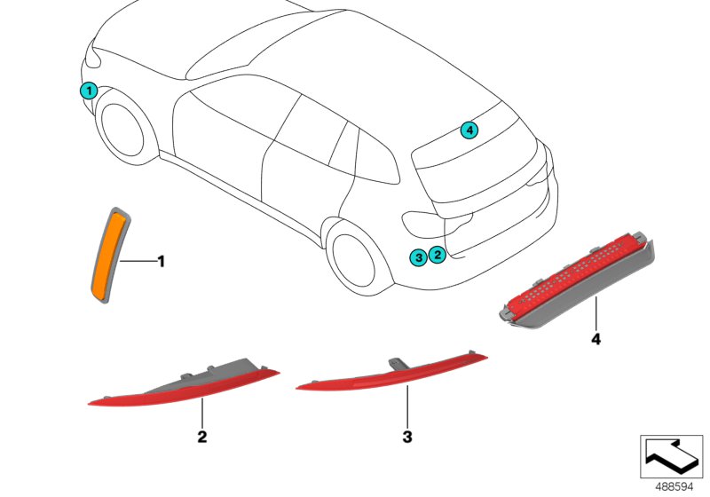 Genuine BMW 63147323185 G02 F16 Rear Fog Lamp/Reflector, Left (Inc. X4) | ML Performance UK Car Parts