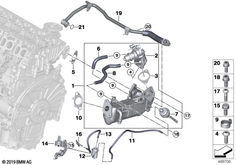 Genuine BMW 11538592346 F48 F39 Line Egr Radiator (Inc. X1 25dX & X2 25dX) | ML Performance UK Car Parts