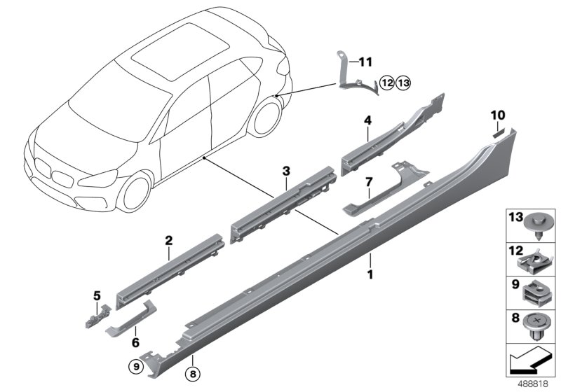 Genuine BMW 51777338265 F45 F46 Cover, Opening, Front Left (Inc. 218i, 214d & 216d) | ML Performance UK Car Parts