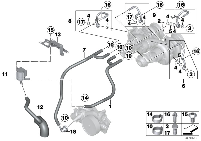 Genuine BMW 11538419662 Coolant Hose For Exhaust Turbocharger RECHTS/RH (Inc. M6 GT3) | ML Performance UK Car Parts