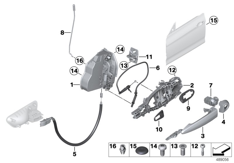 Genuine BMW 51217380547 F36 F34 Carrier, Outside Door Handle, Front Left CA (Inc. 330dX, 318d & 335dX) | ML Performance UK Car Parts