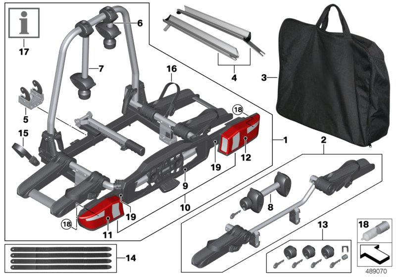 Genuine BMW Mini 82722287886 G12 F34 E71 Rear Bicycle Carrier 'Pro 2.0' LHD (Inc. X5 25dX, 316i & 750LiX 4.0) | ML Performance UK Car Parts