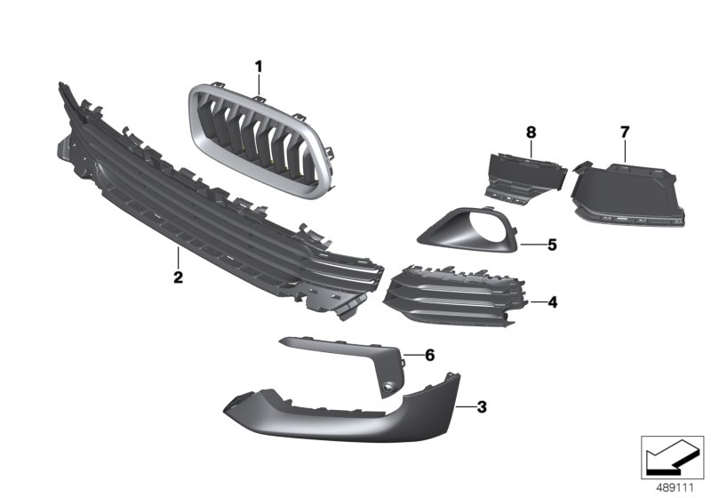 Genuine BMW 51117429016 F39 Grid Lateral Right BASIS (Inc. X2 18d, X2 20iX & X2 18i) | ML Performance UK Car Parts