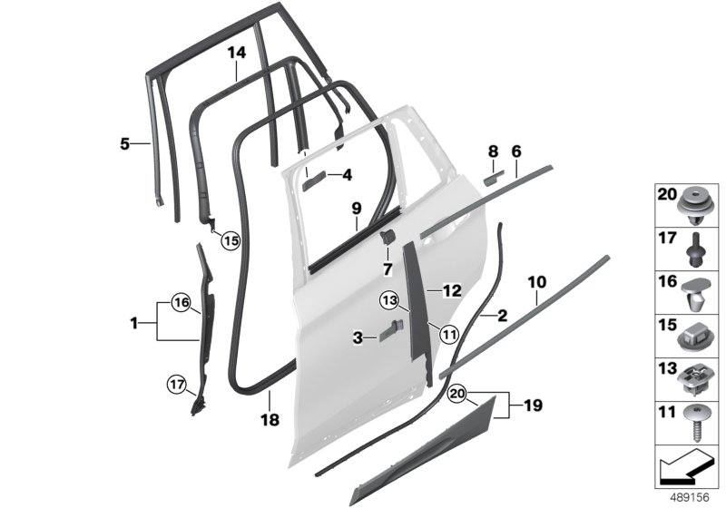 Genuine BMW 51137420516 F39 Moulding Door Rear Right BASIS (Inc. X2) | ML Performance UK Car Parts