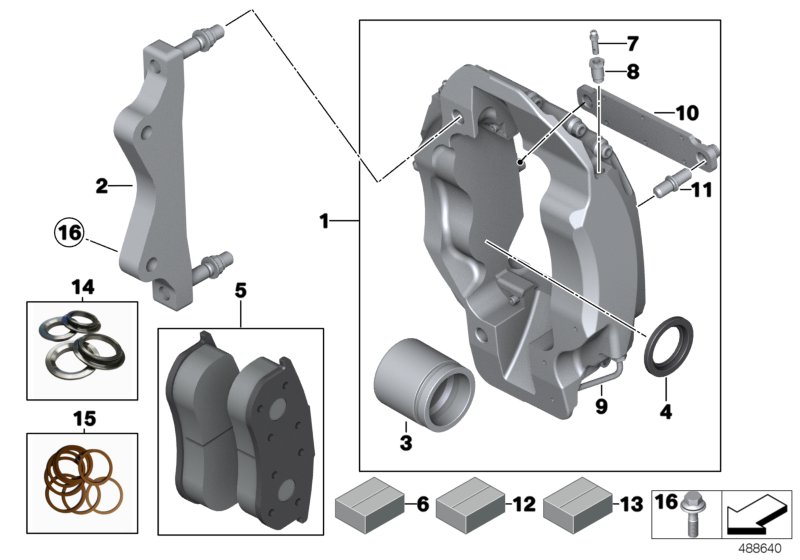 Genuine BMW 34108416723 Brake Caliper, Left PFC VA (Inc. M235i Racing) | ML Performance UK Car Parts