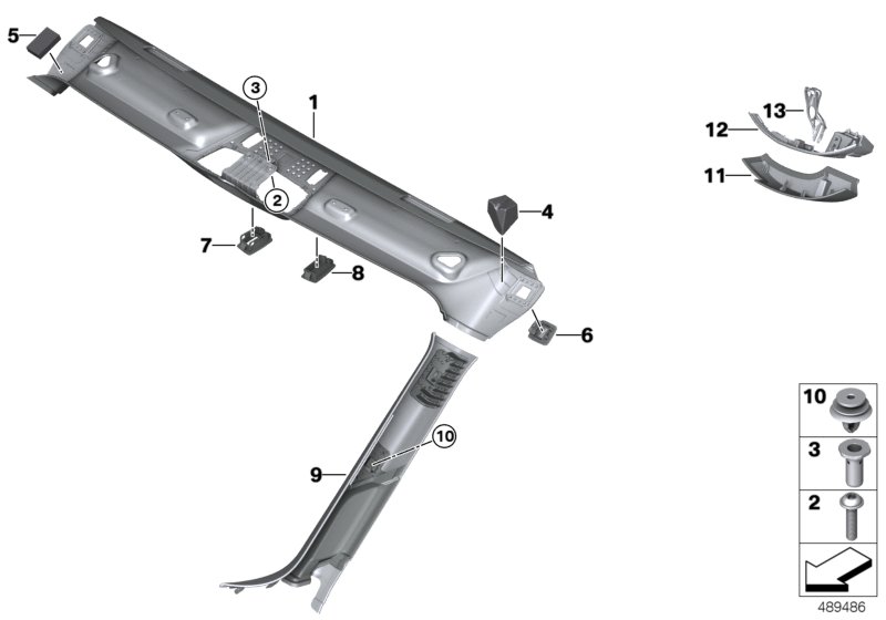 Genuine BMW 51437461358 I15 Right Column A Cover SCHWARZ (Inc. i8) | ML Performance UK Car Parts