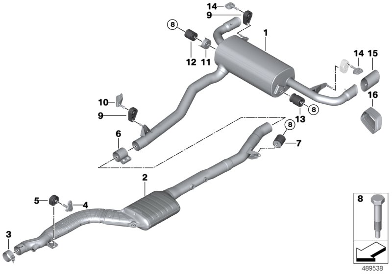 Genuine BMW 18308582062 G31 F93 Rear Silencer Bracket, Front (Inc. 520i, 750LiX 4.4 & M550dX) | ML Performance UK Car Parts