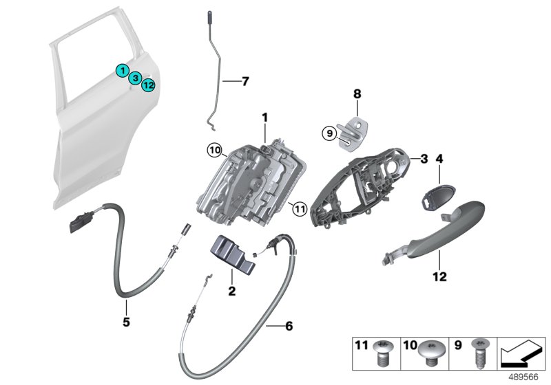 Genuine BMW 51227409274 G02 G01 Bowden Cable, Outside Door Handle, Rear (Inc. X4) | ML Performance UK Car Parts