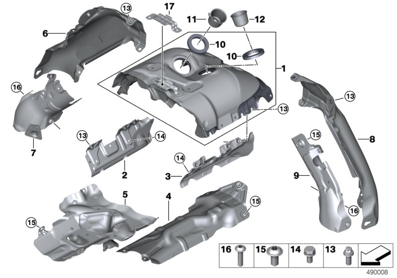 Genuine BMW 11658689725 G14 G05 G16 Heat Protection Left ZYL. 5-8 (Inc. AlpinaB7, M550iX & X7 M50iX) | ML Performance UK Car Parts