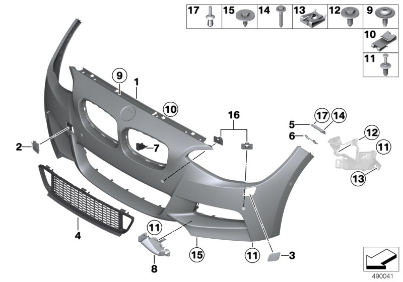 Genuine BMW 51118058096 F22 F23 Trim Cover, Bumper, Primed, Front  (Inc. M235iX, 230i & M240i) | ML Performance UK Car Parts