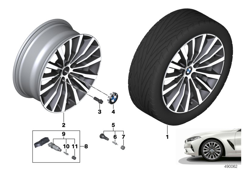 Genuine BMW 36116884206 G14 G16 G15 Light Alloy Rim Ferricgrey 8JX19 ET:26 (Inc. 840dX, 840i & M850iX) | ML Performance UK Car Parts