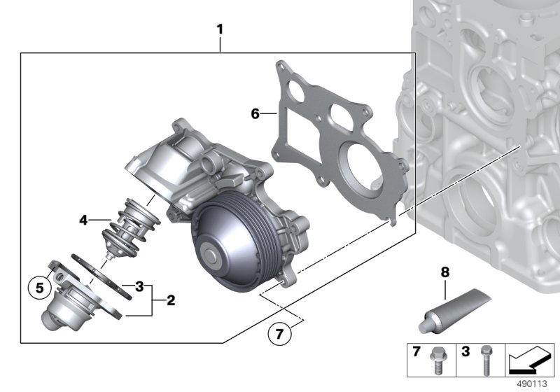 Genuine BMW 11518478476 F32 F33 F25 Water Pump (Inc. 520d ed, 320d & 125d) | ML Performance UK Car Parts