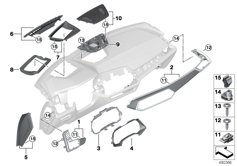 Genuine BMW 51458745267 G05 G06 Cover Pan.Inst.Pan.Piano Fin.Bl.Driver (Inc. X6 40iX, X6 M50iX & X5 30iX) | ML Performance UK Car Parts