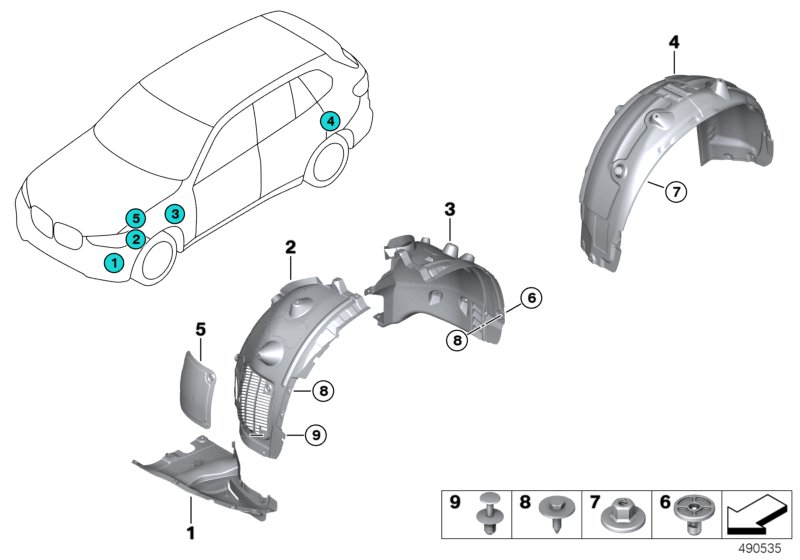 Genuine BMW 51727424912 G07 Wheel Arch Cover, Front Section, Rgt Frt (Inc. X7 40iX, X7 50iX & X7 30dX) | ML Performance UK Car Parts