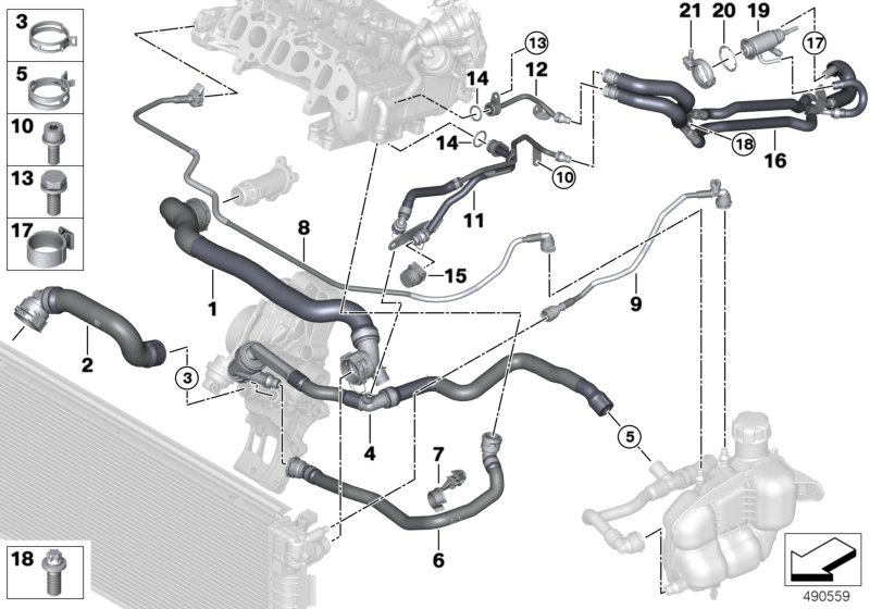 Genuine BMW 11538580498 F46 F48 Hose For High-Pressure Egr - Thermostat (Inc. One D, Cooper D & X2 16d) | ML Performance UK Car Parts