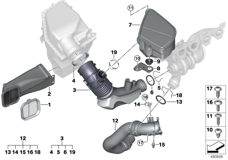 Genuine BMW 13718635093 G06 G02 G05 Intake Duct (Inc. X4 20iX, X6 30iX & X7 40iX) | ML Performance UK Car Parts