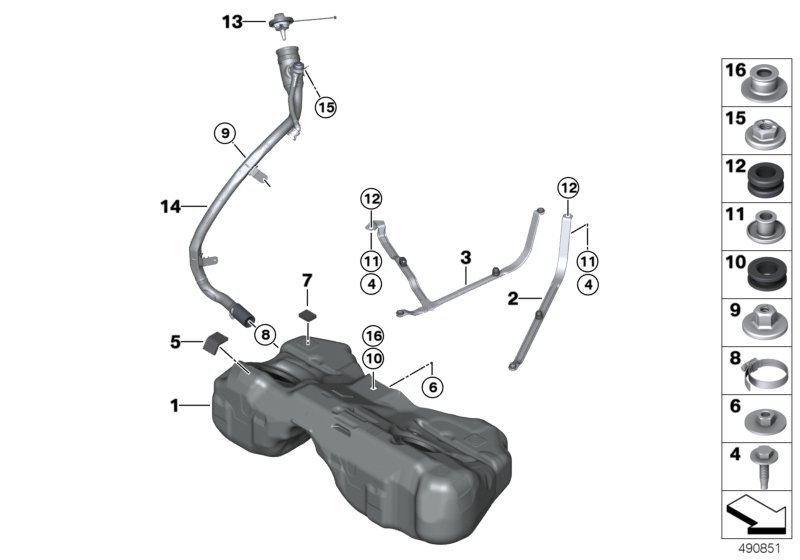 Genuine BMW 16117404149 G02 G01 Tension Strap Left (Inc. X4 20iX, X4 M & X3 M40iX) | ML Performance UK Car Parts