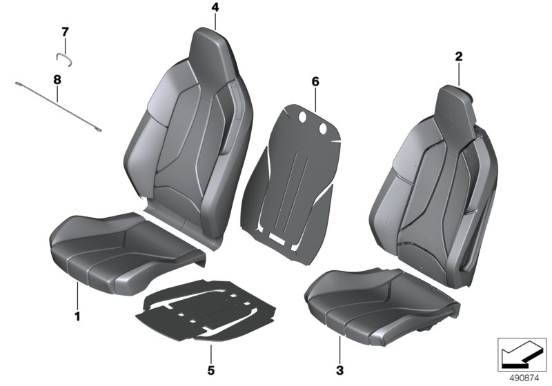 Genuine BMW 52107483274 I15 Leather Cover Sport Backrest Right ELF.W/SCHWARZ (Inc. i8) | ML Performance UK Car Parts