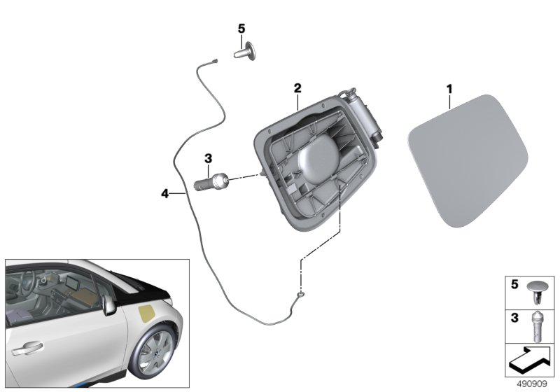 Genuine BMW 51177376189 Fill-In Flap, Primed (Inc. i3s 94Ah Rex, i3s 120Ah & i3s 94Ah) | ML Performance UK Car Parts