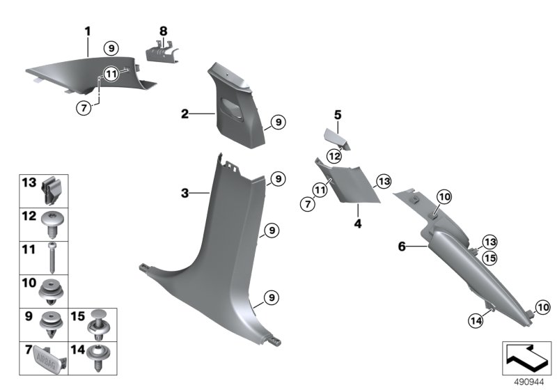 Genuine BMW 51438072831 Left Column A Cover SCHWARZ (Inc. X4 25dX, X4 M40iX & X4 M40dX) | ML Performance UK Car Parts