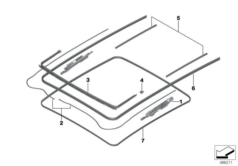 Genuine BMW 54107493151 G07 G01 Set Seal For Glass Slide Roof Panel Rear (Inc. X3 20iX, X7 M50iX & X7 M50dX) | ML Performance UK Car Parts