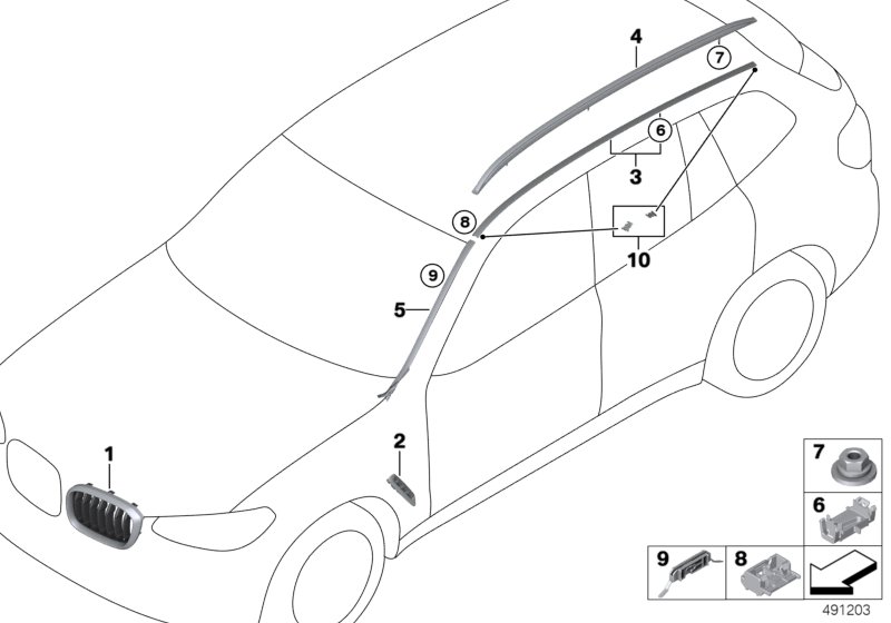 Genuine BMW 51137441016 Clip For Roof Trim Strip (Inc. X3) | ML Performance UK Car Parts