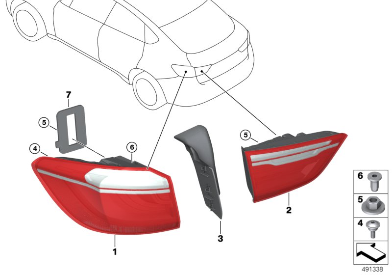 Genuine BMW 63217344897 Tail Light Finisher, Trunk Lid, Left (Inc. X6) | ML Performance UK Car Parts