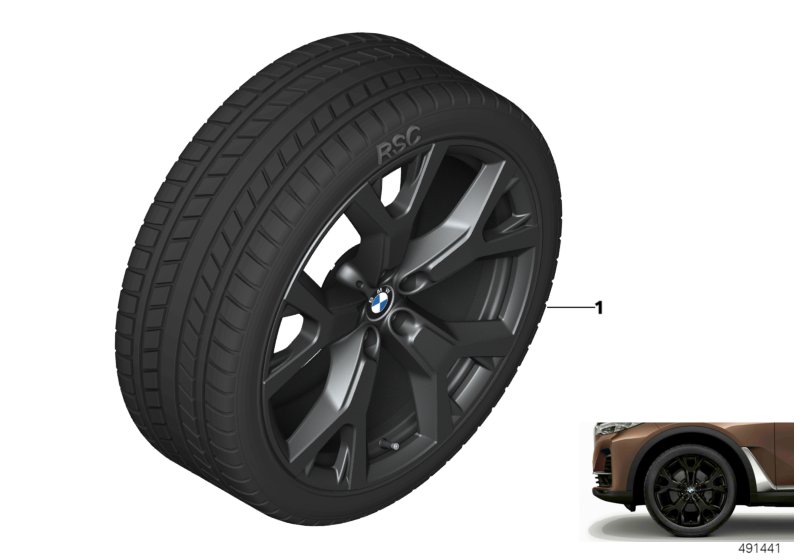 Genuine BMW 36112462586 Tpm Tire & Wheel Winter Black 285/45R21 113V (Inc. X7) | ML Performance UK Car Parts