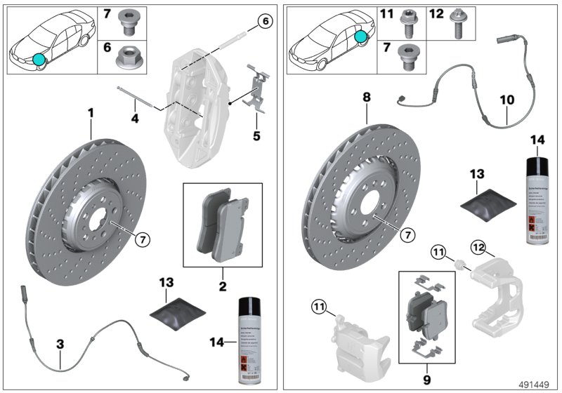 Genuine BMW 34108093715 F92 F93 F90 Repair Kit, Brake Pads Asbestos-Free (Inc. M5 & M8) | ML Performance UK Car Parts