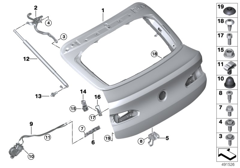 Genuine BMW 51247458090 G02 Stop, Trunk Lid, Right (Inc. X4) | ML Performance UK Car Parts