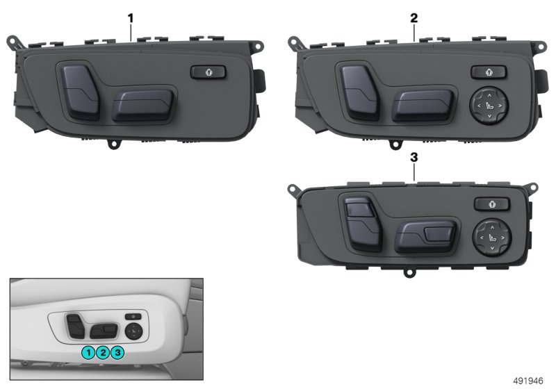 Genuine BMW 61316801484 G07 G05 G06 Seat Adjustment Switch, Right (Inc. X6 30iX, X6 30dX & X6 M50iX) | ML Performance UK Car Parts