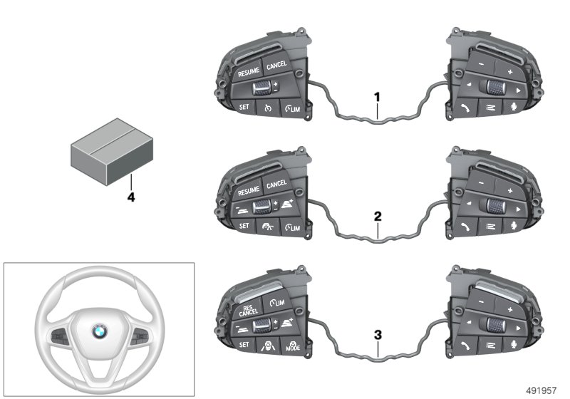 Genuine BMW 61319483000 G05 G14 G06 Switch, Multifunct. Steering Wheel (Inc. X5 40iX, 840iX & X5 30iX) | ML Performance UK Car Parts