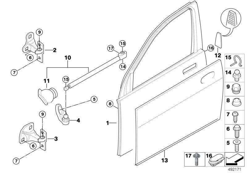 Genuine BMW 51217001004 E65 E66 Door Brake, Front Right (Inc. 745i, 735i & 735Li) | ML Performance UK Car Parts