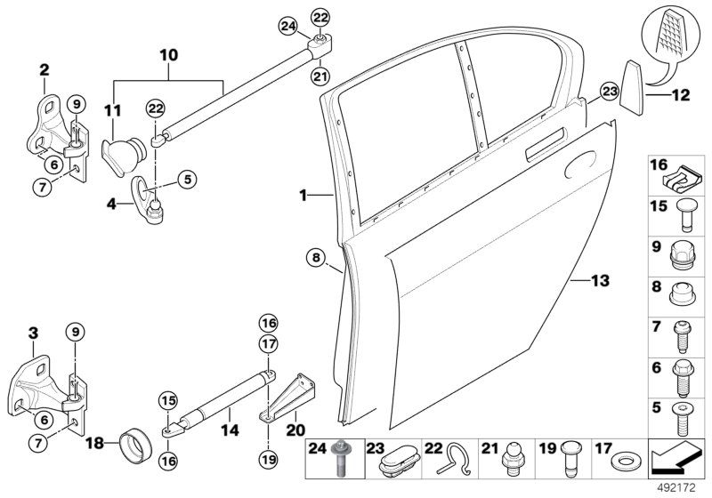 Genuine BMW 51227063830 E66 Door Brake, Rear Right (Inc. 750Li, 730Ld & 740Li) | ML Performance UK Car Parts