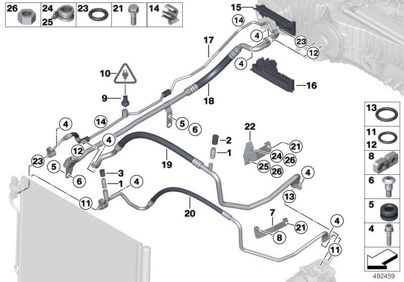 Genuine BMW 64539253595 Pressure Hose Assy R134A (Inc. 520i, 528iX & 528i) | ML Performance UK Car Parts