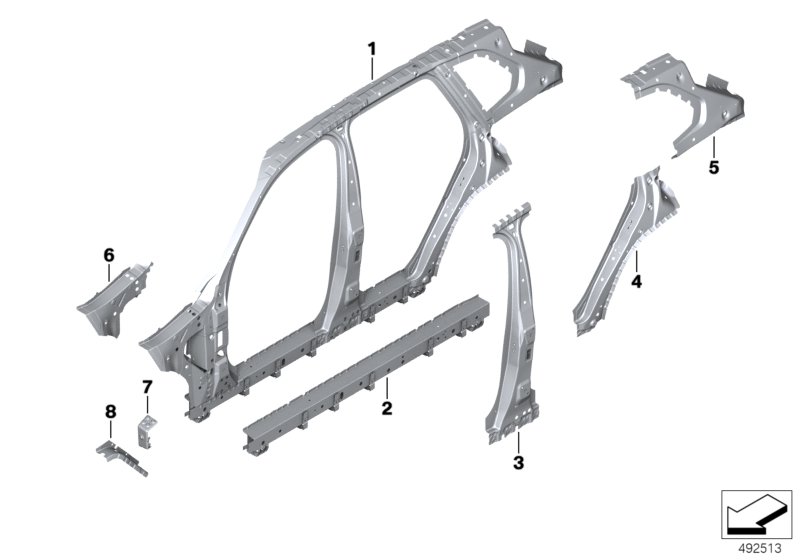 Genuine BMW 41007955061 G07 Reinforcement D-Pillar Inside Left (Inc. X7) | ML Performance UK Car Parts