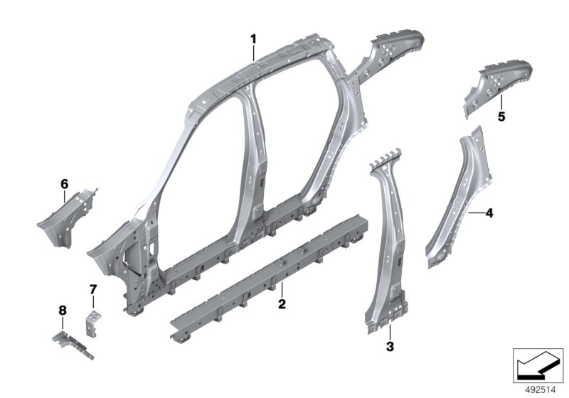 Genuine BMW 41007955066 G06 Reinforcement D-Pillar Inside Right (Inc. X6) | ML Performance UK Car Parts