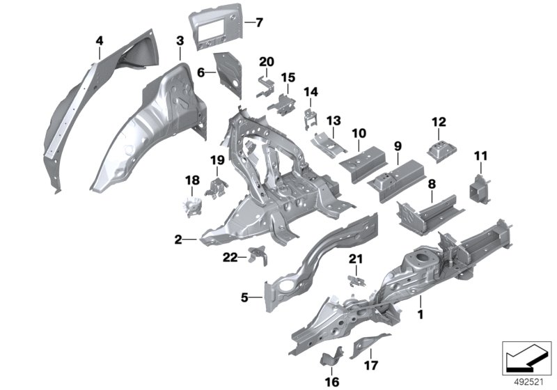 Genuine BMW 41007947167 G05 G06 Holder Rest Side Member (Inc. X5) | ML Performance UK Car Parts