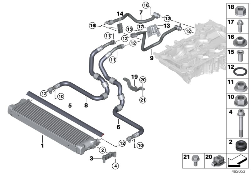 Genuine BMW 17228092204 F90 Bracket For Engine Oil Cooler Line (Inc. M5) | ML Performance UK Car Parts