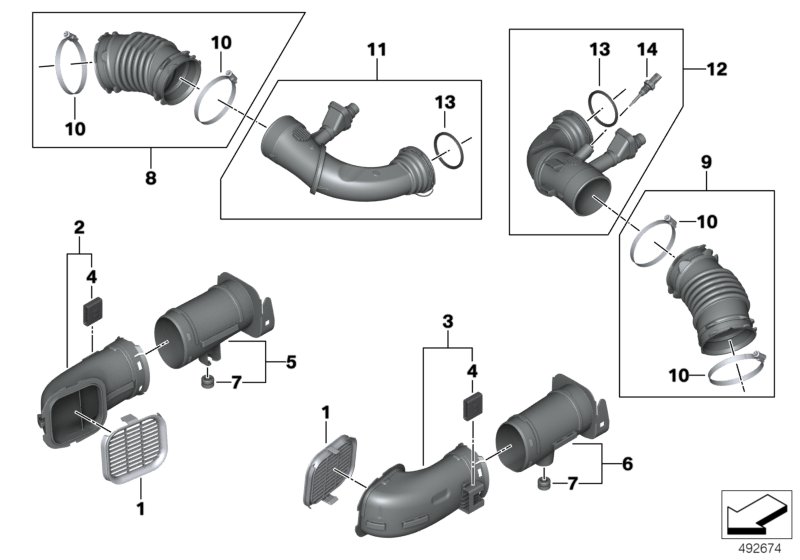 Genuine BMW 13717934472 G30 G11 G14 Intake Duct, Right ZYL. 1-4 (Inc. 750iX, ALPINA B7 & M550iX) | ML Performance UK Car Parts