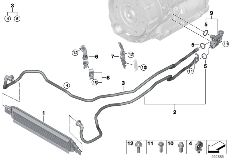 Genuine BMW 17228654907 G20 G21 Transmission Oil Cooler Line, Flow (Inc. 330i, 320i & 330iX) | ML Performance UK Car Parts