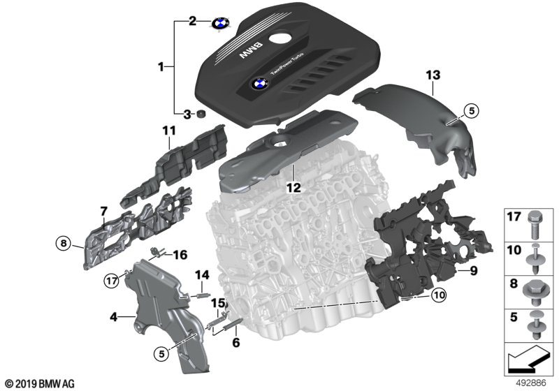 Genuine BMW 11148571325 G02 G31 G15 Heat Insulation For Cylinder Head Cover (Inc. 530dX, 330d & 730dX) | ML Performance UK Car Parts