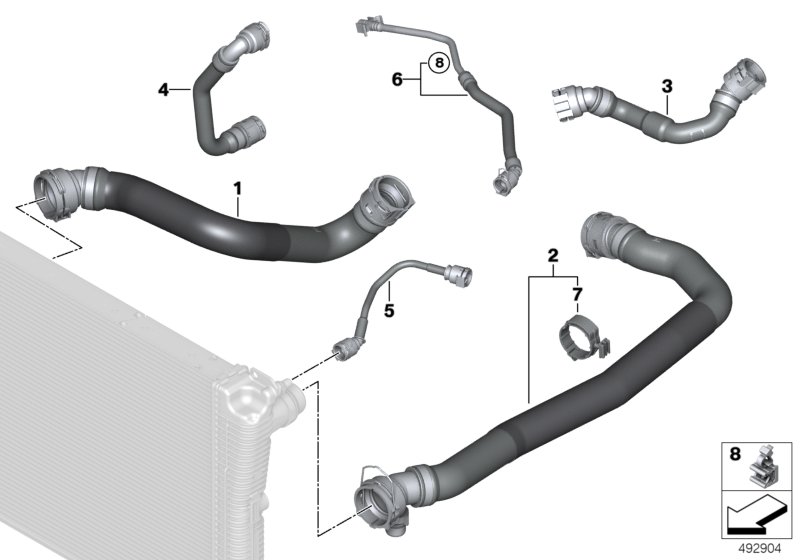 Genuine BMW 11538473704 G32 G30 G20 Line For Coolant Pump EGR module -Coolant pump (Inc. X3 18d, X4 20dX & X3 20dX) | ML Performance UK Car Parts