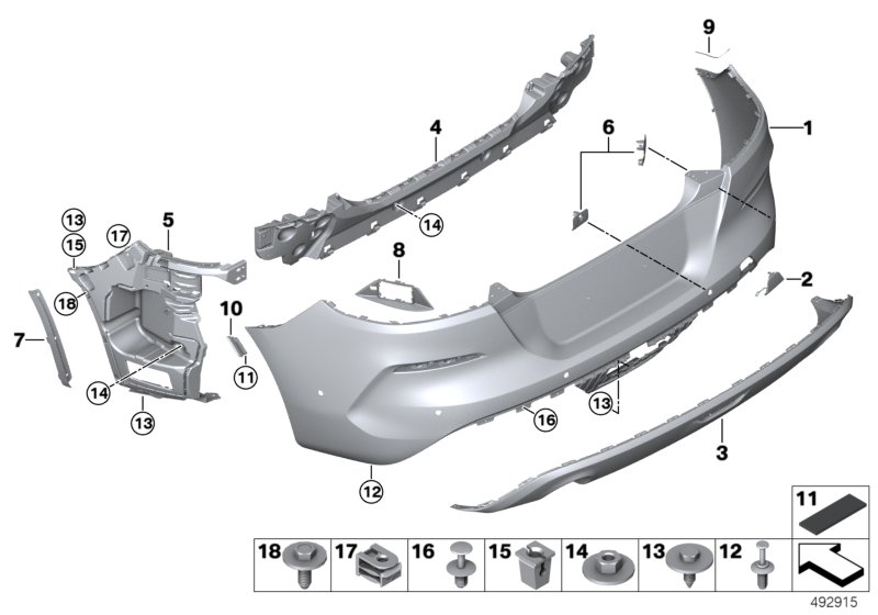 Genuine BMW 51129465217 G29 Bumper Trim Panel, Primed, Rear PDC (Inc. Z4 20i & Z4 30i) | ML Performance UK Car Parts