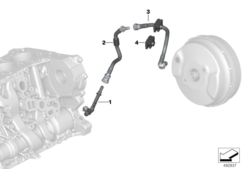 Genuine BMW 11668664526 G29 G20 G21 Vacuum Pipe (Inc. 330e, 320dX & 320d) | ML Performance UK Car Parts